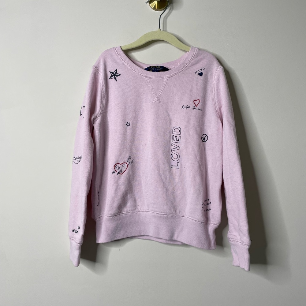 Polo Ralph Lauren Pink Crewneck Shirt Medium (8-10) - Picture 1 of 4